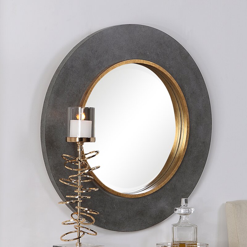 Mercer41 Lucienne Round Beveled/Distressed Accent Mirror & Reviews